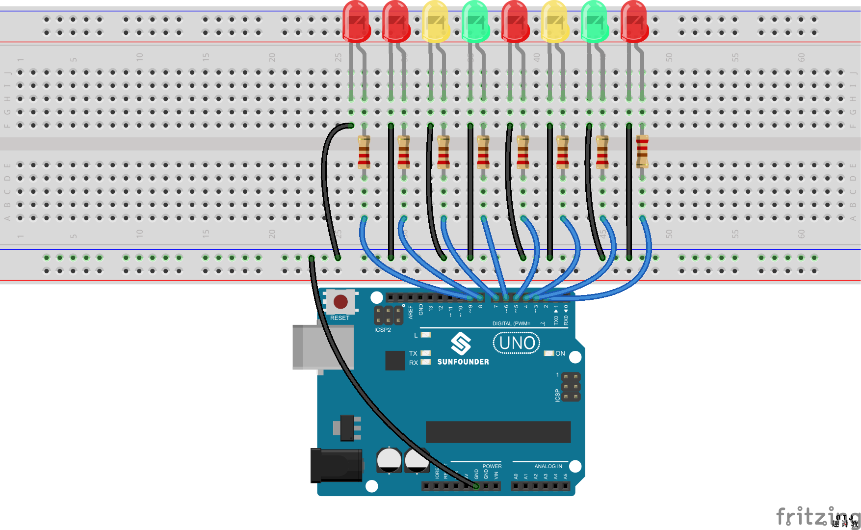（六）arduino入门：LED流水灯